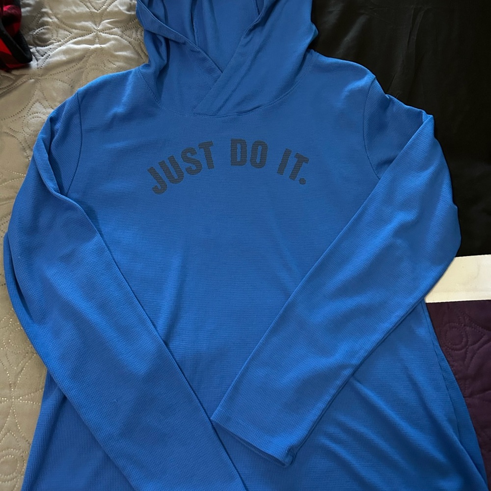 Nike Royal Blue Hoodie with 'Just Do It.' Chest Logo